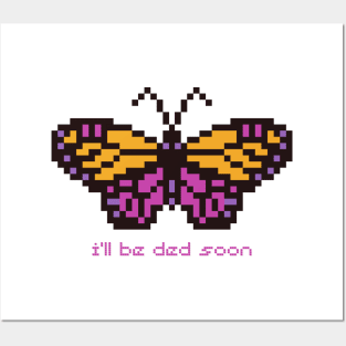 Existential Butterfly Pixel Art Posters and Art